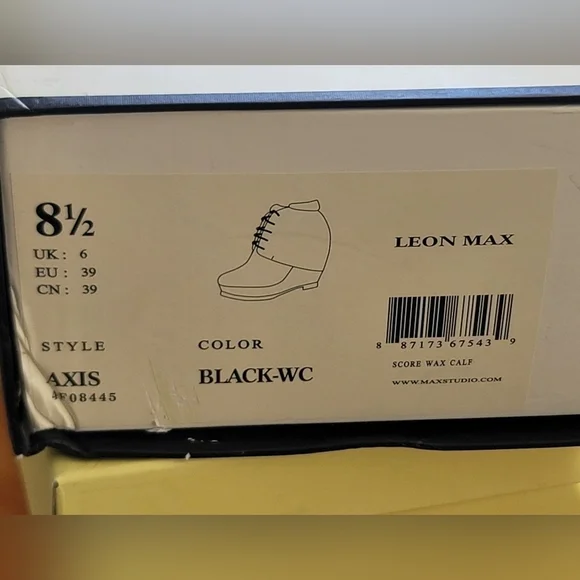 Leon Max Black Leather Boots Axis Size 8.5 NEW #1568 - Picture 13 of 16